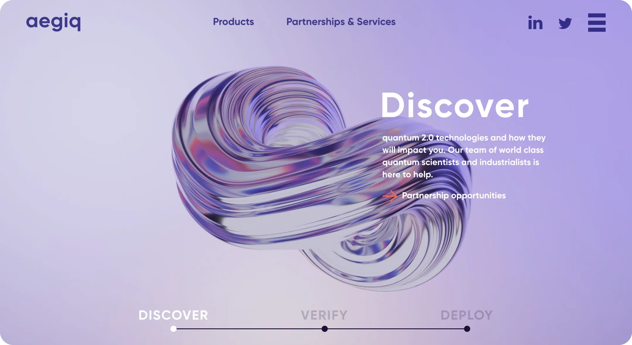 Aegiq website with 3D design elements Aegiq website with 3D design elements