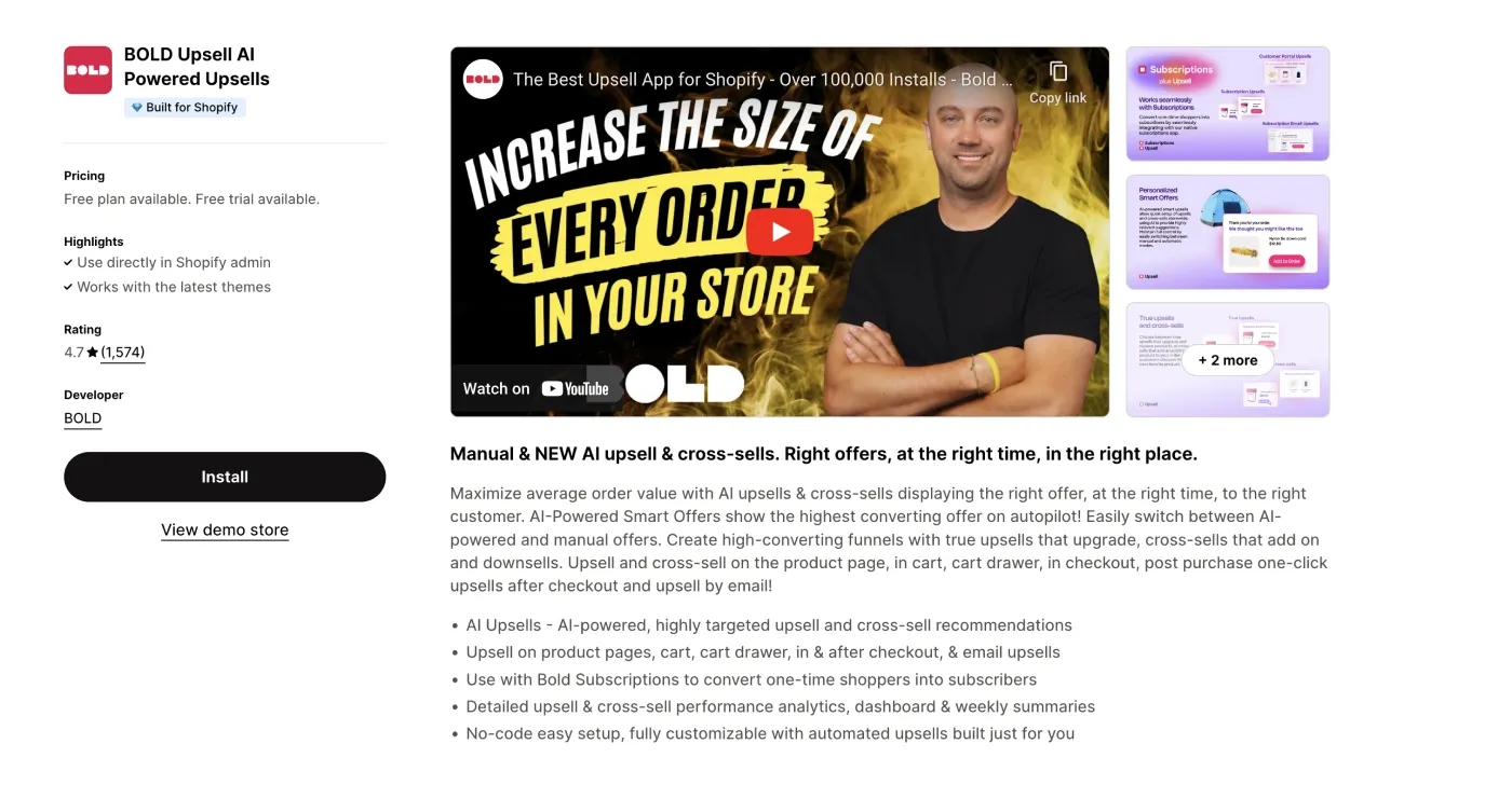 BOLD- boost sales with seamless upsell integration