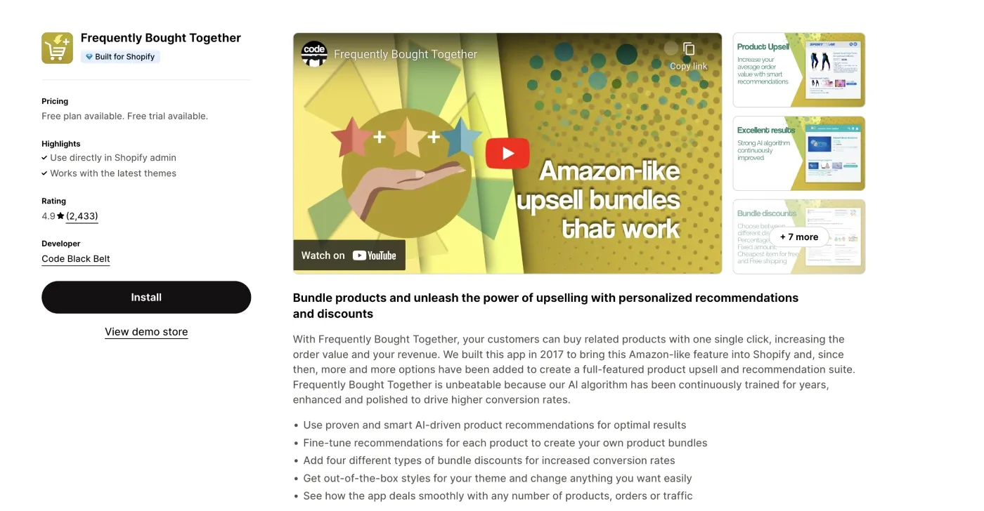 Frequently Bought Together for effective upsell and cross-sell