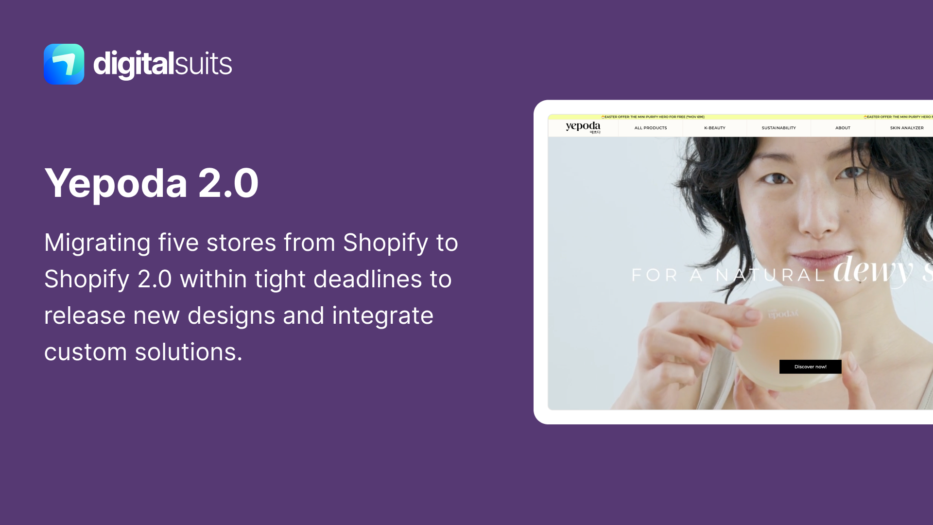 Upgrading Five Websites to Shopify 2.0 for Yepoda