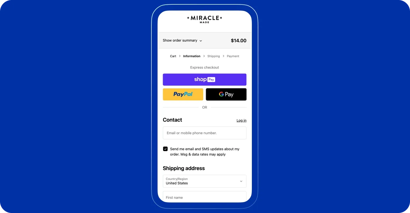 Optimize the mobile checkout page