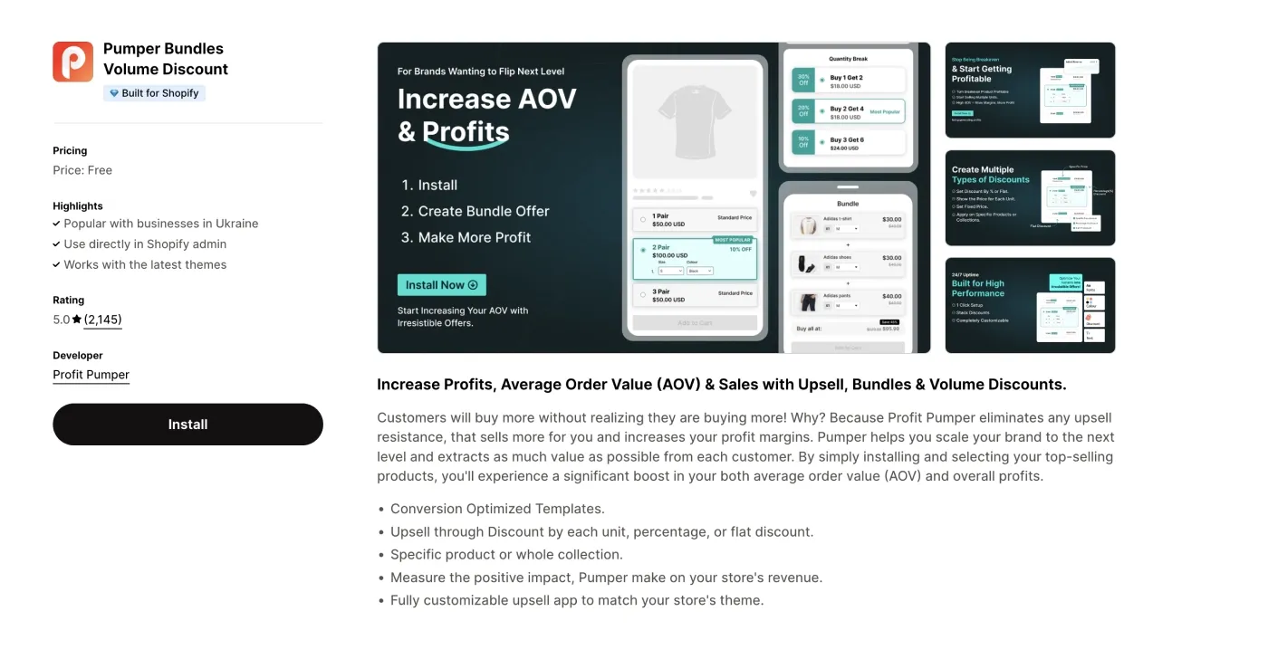 Pumper- upsell and conversion booster