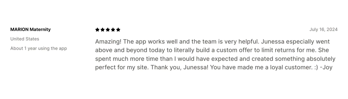 ReturnGo feedback ReturnGo feedback