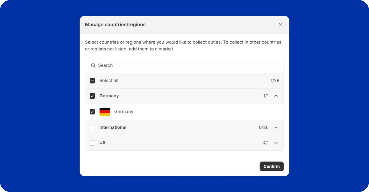 Shopify collecting duties Shopify collecting duties