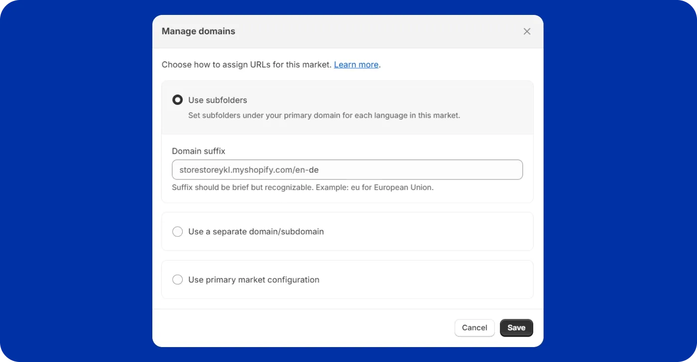 Shopify international domain Shopify international domain