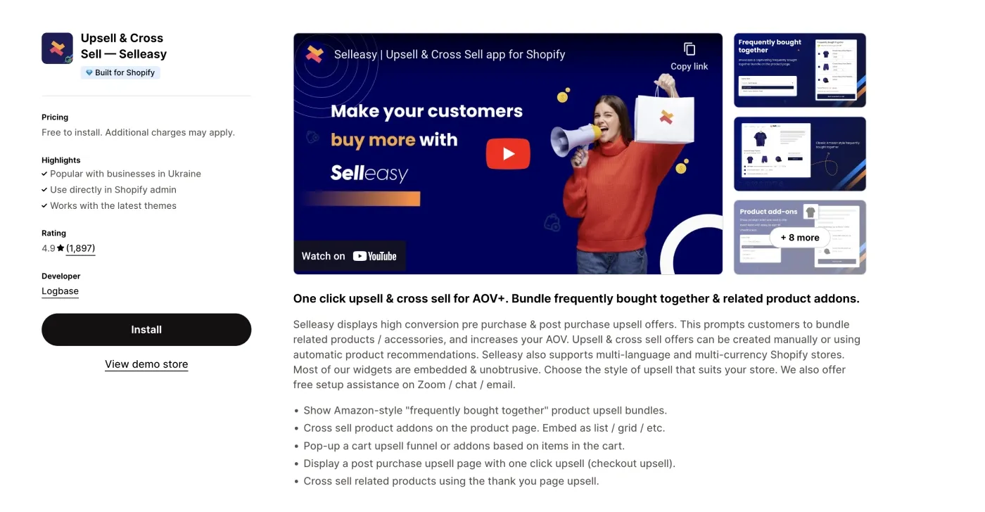  Selleasy - upsell and cross-sell, product bundles